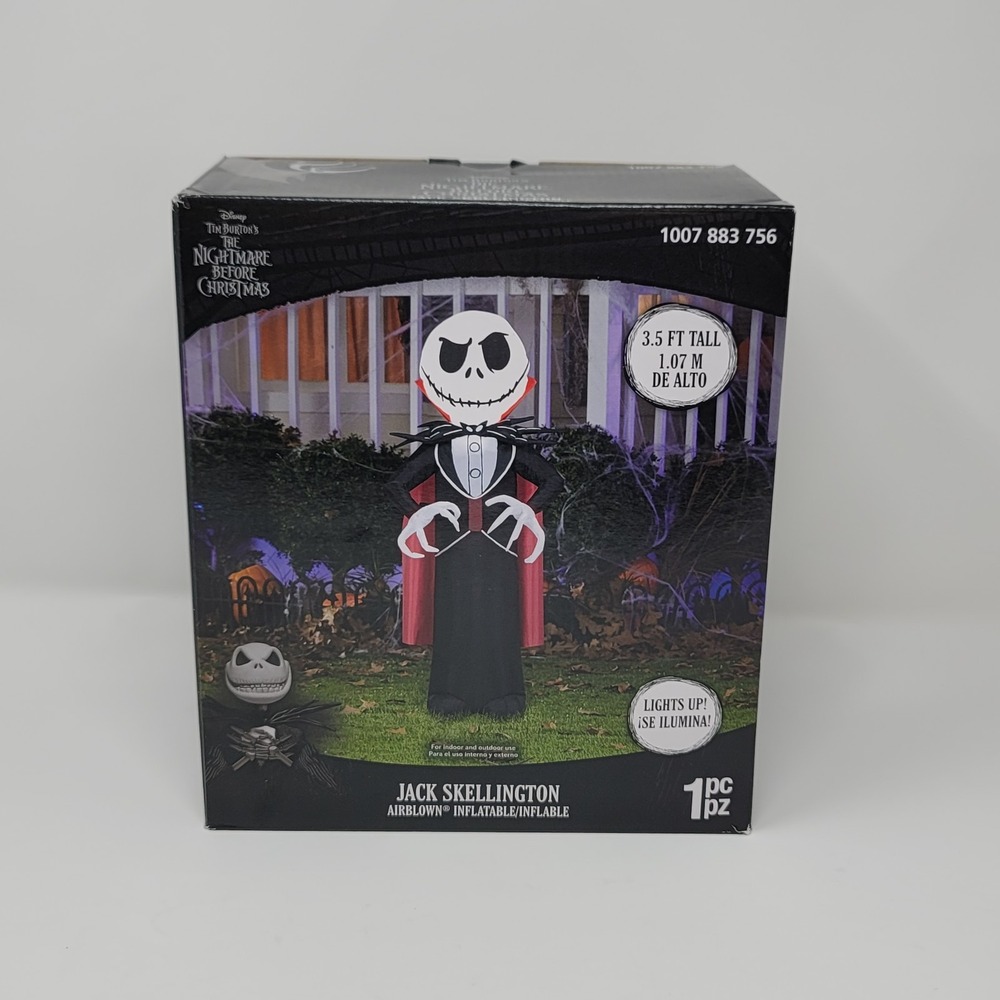 Nightmare Before Christmas Airblown Inflatable Jack Skellington Vampire 3.5‎ FT